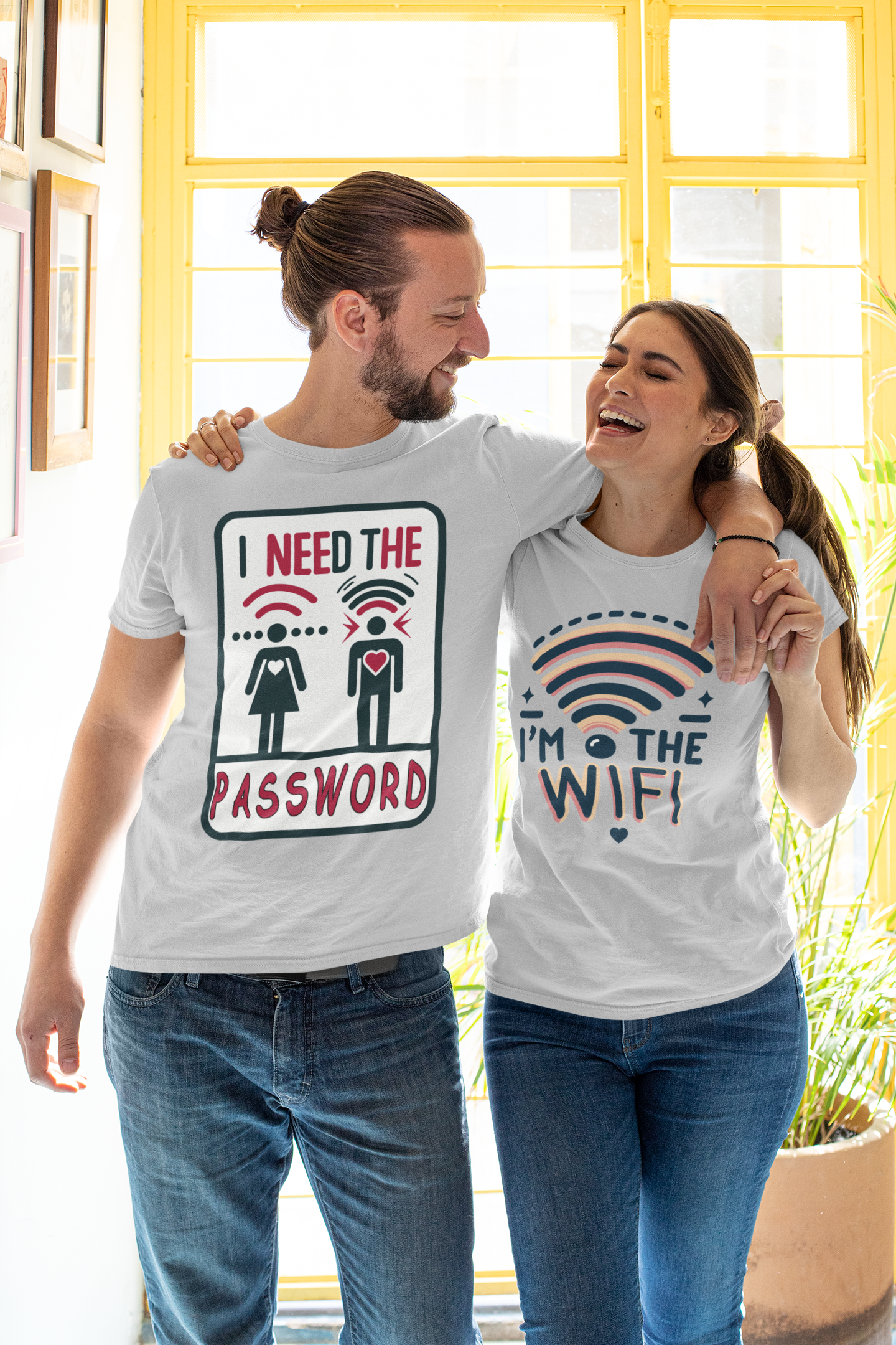 Unisex Oversize 'WiFi & Password' Duo TShirts