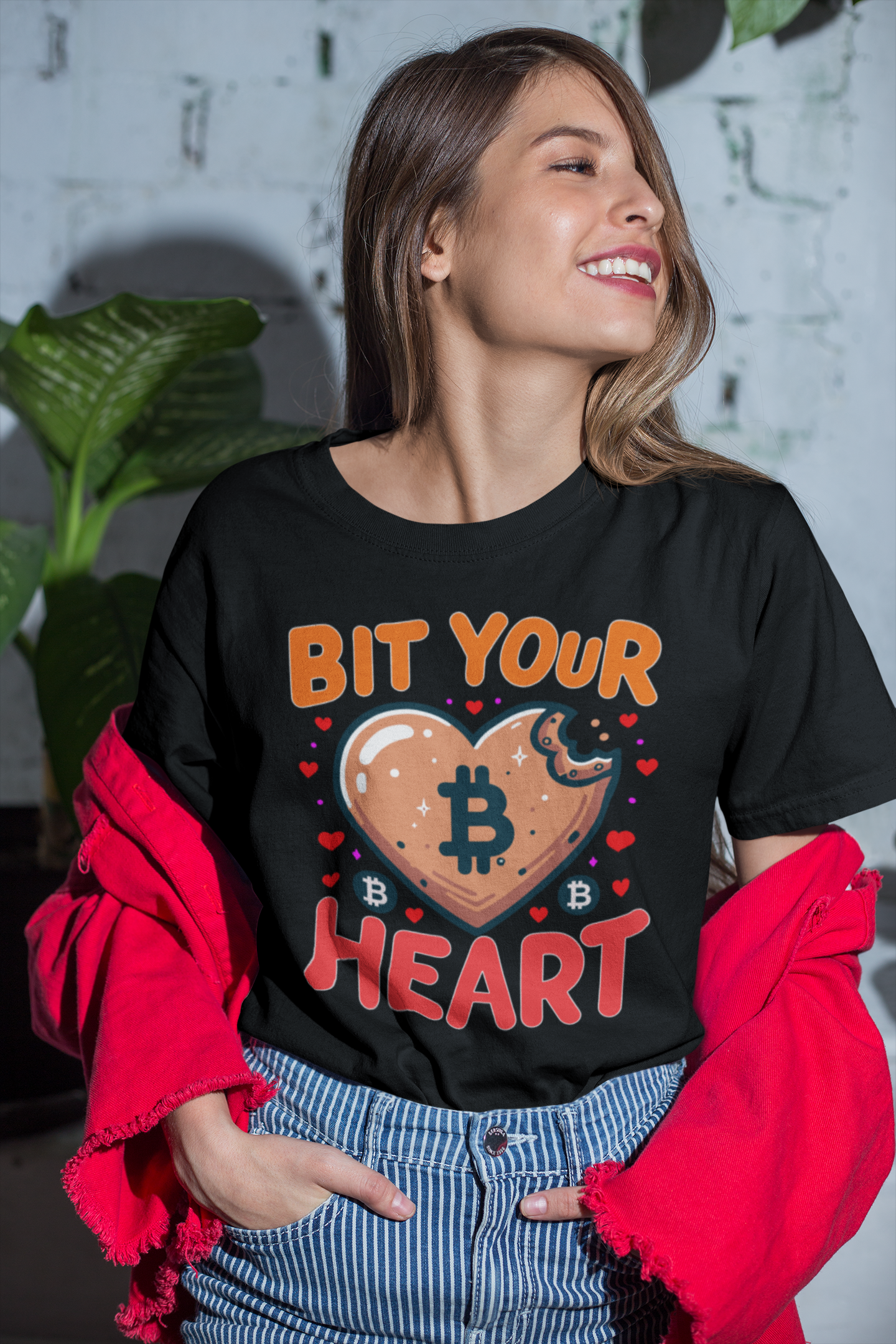 Bit Your Heart: Unisex Oversized Crypto Love Tee