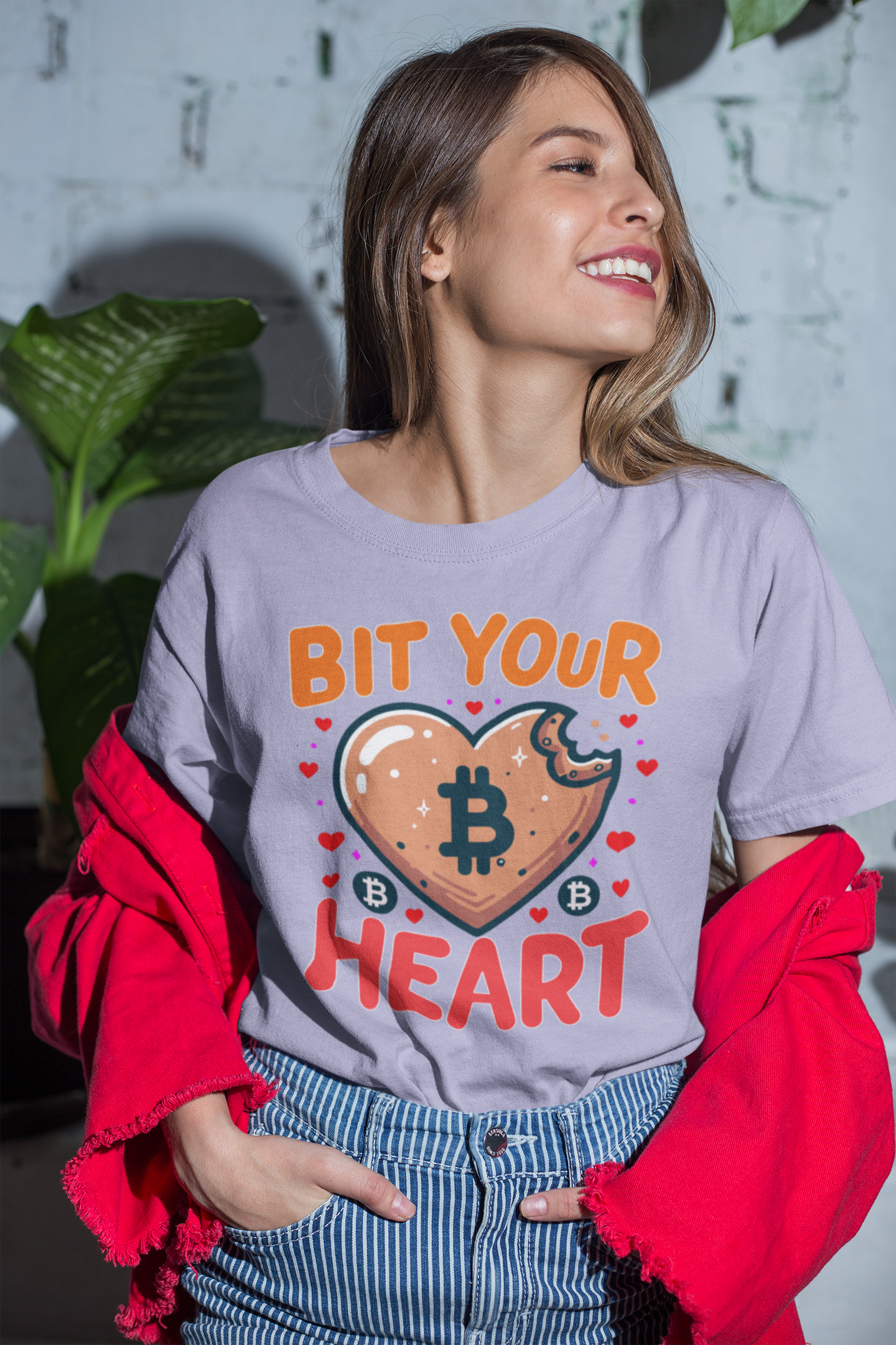 Bit Your Heart: Unisex Oversized Crypto Love Tee
